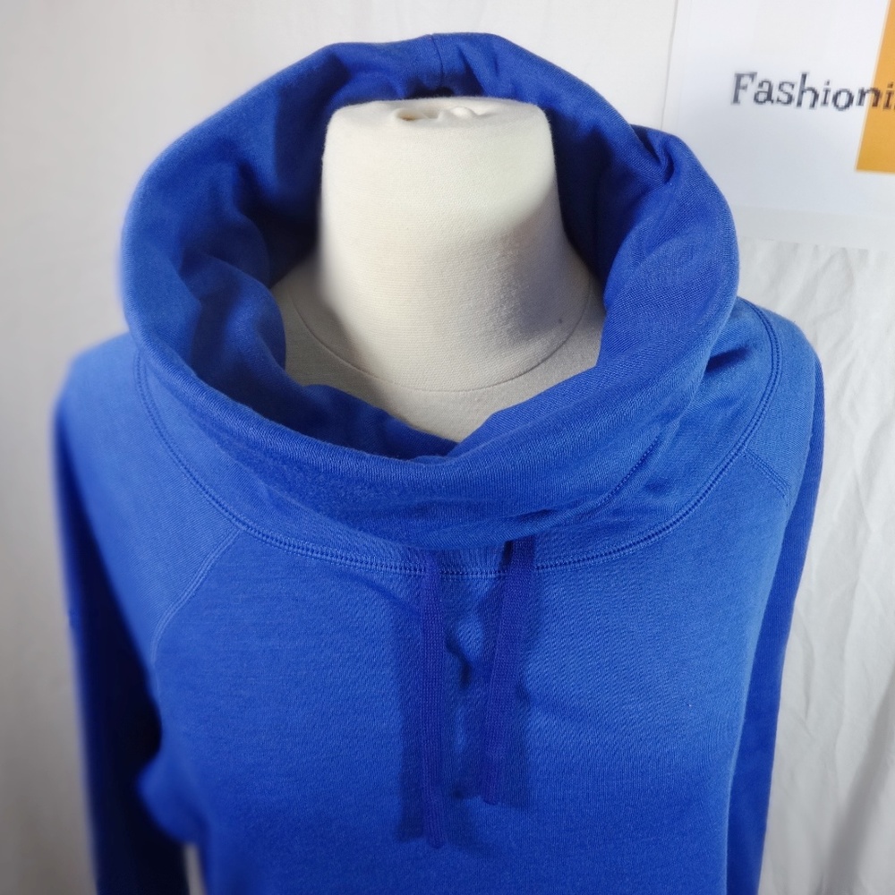 NIKE Women's Blue Cowl Neck Sweatshirt Medium - Picture 2 of 8